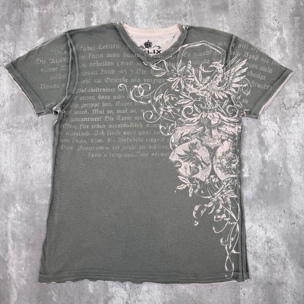 Helix T-Shirt Mens Small Gray Grunge Skate Older Brother Short Sleeve Y2K
